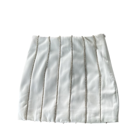Altar'd State White Mini Skirt‎ XS Rhinestone Embellished Party Cocktail - Picture 1 of 6